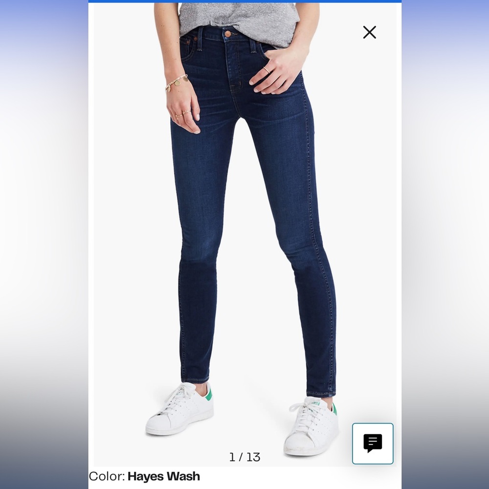 Madewell 10” High Rise Skinny Blue Jeans